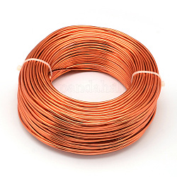Fil d'aluminium rond, fil d'artisanat en métal pliable, pour la fabrication artisanale de bijoux bricolage, rouge-orange, 10 jauge, 2.5mm, 35m/500g (114.8 pieds/500g)