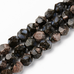 Granos de piedras preciosas naturales hebras, cuentas redondas con corte de estrella, facetados, 9~10x9mm, agujero: 1.2 mm, aproximamente 36 pcs / cadena, 14.16 pulgada (36 cm)