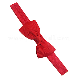 Elastische Babystirnbänder für Mädchen, Haar-Accessoires, Mit grosgrain bowknot, rot, 13.4 Zoll ~ 14.2 Zoll (340~360 mm)