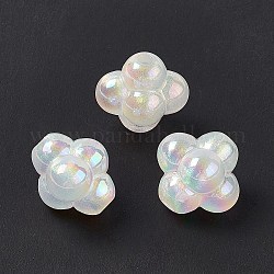 Opake Legierung Perlen, mit Glitzerpulver, AB Farbe, Wolke, weiß, 17.5x18.5x15.5 mm, Bohrung: 3 mm
