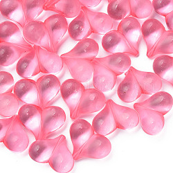 Abalorios de acrílico transparentes, corazón, flamenco, 17.5x22x10mm, agujero: 1.4 mm, aproximamente 260 unidades / 500 g