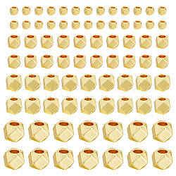 Hobbiesay 120 pièces 4 perles cubiques en laiton de style, or, 2~5x2~5x2~5mm, trou : 1~2.1 mm. 30 pièces/style