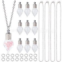 SUNNYCLUE DIY Perfume Bottle Necklace Making Kit, Including Glass Bottle Pendant, 304 Stainless Steel Chain Necklace, Stainless Steel Color, 20Pcs/box