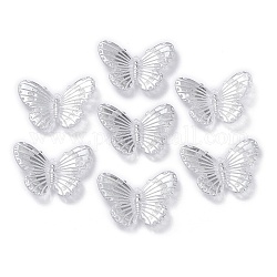 Ciondoli arilico trasparente, farfalla, argento, 23x30x2.5mm, Foro: 1.2x1 mm, circa 500pcs/500g