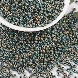 Miyuki runde Rocailles Perlen, japanische Saatperlen, 8/0, (rr2008) matte metallische Patina Iris, 3 mm, Bohrung: 1 mm, ca. 422~455 Stk. / 10 g
