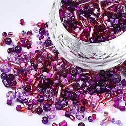 Бисер из стекла , разнообразные, разнообразные, фиолетовые, 1~7x2~4 мм, отверстие : 0.7~1 мм, около 450 г / фунт