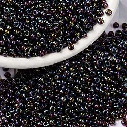 MIYUKI Round Rocailles Beads, Japanese Seed Beads, (RR3738) Fancy Lined Brandy, 8/0, 3mm, Hole: 1mm, about 2111~2277pcs/50g