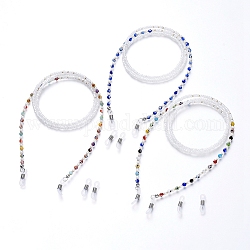Cordoncino per occhiali, portaocchiali per occhiali, con lampwork perline malocchio, perline di vetro e estremità ad anello in gomma, di platino e d'oro, 31.1 pollice (79 cm)
