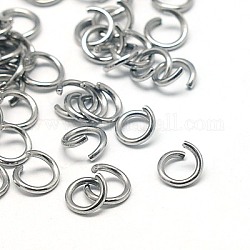 304 Stainless Steel Jump Rings, Stainless Steel Color, 6x0.8mm, about 4.4mm inner diameter, about 5000pcs/bag