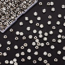 Gorgecraft 300 Stück Kristallglas-Krallen-Strasse zum Aufnähen, tropfenförmige Edelsteine, Nähklaue, Strasse mit flacher Rückseite, für Schmuck, Kleidung, Tasche, Schuhe, Kleid, transparent