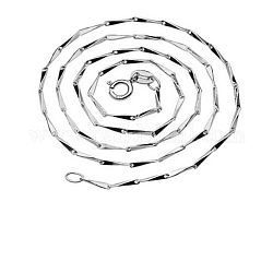 925 ожерелья с цепочками из семян дыни из стерлингового серебра, с застежками пружинного кольца, серебряные, 45 см