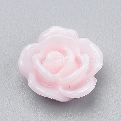 Cabochons en résine, fleur rose, rose brumeuse, 10x5mm, en bas: 7~8mm