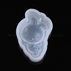 Moldes de silicona colgante del zodiaco chino, moldes de resina, para resina uv, fabricación de joyas de resina epoxi, conejo, 31x21.5x10mm, tamaño interno: 29x18 mm