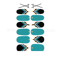 Nagelkunstaufkleber der vollen Abdeckung, Selbstklebende Nagelkunst-Aufkleberstreifen mit Marmorblumen-Tiertartan, für Frauen Mädchen Maniküre Nail Art Dekoration, Farbig, 10x5.5 cm