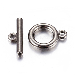 Tibetan Style Alloy Toggle Clasps, Lead Free and Cadmium Free, Gunmetal Color, Size: Ring: about 14mm in diameter, 3mm thick, bar: 20mm long, hole: 2mm