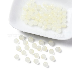 Backen gemalt Nachahmung Jade Glas runden Perle Stränge, Ton zwei, beige, 7.5~8 mm, Bohrung: 1 mm, ca. 109~111 Stk. / Strang, 30.94~31.26 Zoll (78.6~79.4 cm)