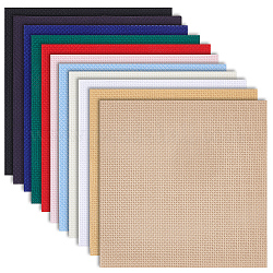 Benecreat 11шт 11 цвета 14ct ткань для вышивки крестиком простыни, хлопковая ткань для вышивки, для изготовления швейных изделий, разноцветные, 150x150x0.6 мм, 1 шт / цвет