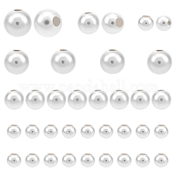 PH Pandahall 925 Abstandsperlen aus Sterlingsilber, 36 Stück runde, glatte Perlen, 3 mm, 4 mm, 6 mm, kleine Armbandperlen, langlebige nahtlose Perlen für Schmuck, Armband, Halskette, Ohrringe, Loch 0.9-1.6 mm