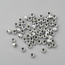 メッキプラスチックアクリルラウンドビーズ  銀メッキ  3mm  穴：1mm  約33000個/ポンド