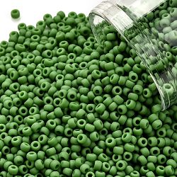Cuentas de semillas redondas toho, Abalorios de la semilla japonés, (47f) verde menta opaco escarcha, 11/0, 2.2mm, agujero: 0.8 mm, aproximamente 1103 unidades / 10 g