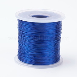 Cordino di cristallo elastico piatto giapponese, filo per perline elastico, per realizzare bracciali elastici, blu, 0.5mm, circa 328.08 iarde (300 m)/rotolo