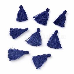 Decorazioni con pendente in nappa in cotone polycotton (poliestere), blu scuro, 18~21x5~6mm