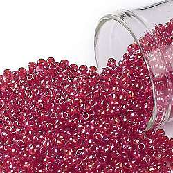 Toho runde Saatperlen, japanische Saatperlen, (165c) transparent ab rubin, 11/0, 2.2 mm, Bohrung: 0.8 mm, ca. 5555 Stk. / 50 g