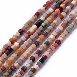 Chapelets de perles d'agate naturelle, facette, cube, 2x2x2mm, Trou: 0.5mm, Environ 166~167 pcs/chapelet, 15.35~15.55 pouce (39~39.5 cm)