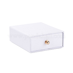 Коробка для ювелирных изделий с прямоугольным ящиком для бумаги, с латунной заклепкой, для серьги, упаковка подарков для колец и колье, белые, 7x9x3 см