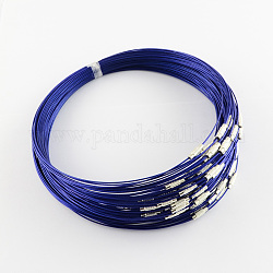 Création de bijoux de fil de collier en acier inoxydable, avec du laiton fermoir à vis, bleu minuit, 17.5 pouce