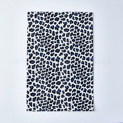 Самоклеящаяся ткань из искусственной кожи, прямоугольные, леопардовым узором, для изготовления бантиков и сережек для волос, синие, 30x20x0.1 см