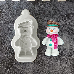 Tema de navidad diy moldes de silicona de grado alimenticio, moldes de fondant, moldes de resina, para chocolate, hacer dulces, muñeco de nieve, 115x62x19.5mm