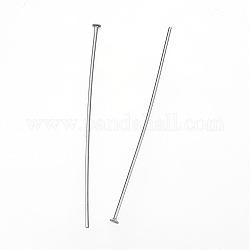 304 Stainless Steel Flat Head Pins, Stainless Steel Color, 40x0.8mm, Head: 1.8mm