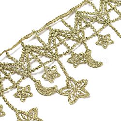 Ruban de fil métallique étoile et lune, dentelle, ruban de dentelle, pour la décoration de couture, Accessoires de vêtement, kaki foncé, 2-3/4 pouce (70 mm)