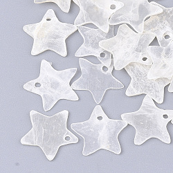 Ciondoli conchiglia capiz, stella, beige, 12~13x12.5~13x1mm, Foro: 1.2 mm