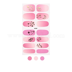 Nagellackaufkleber mit Farbverlauf in voller Verpackung, selbstklebende Nagellackstreifen, für Frauen Mädchen Nagelspitzen Dekorationen, Sternenhimmel Muster, 25x9~15.5 mm, 14pcs / Blatt