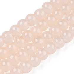Baking Painted Imitation Jade Glass Round Bead Strands, PeachPuff, 4.5~5mm, Hole: 1mm, about 210pcs/strand, 31.4 inch