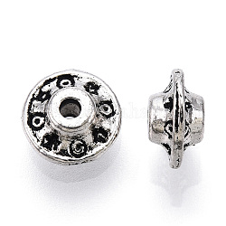 Tibetan Style Alloy Spacer Beads, Disc, Cadmium Free & Lead Free, Antique Silver, 8.5x5mm, Hole: 1.6mm, about 1450pcs/1000g
