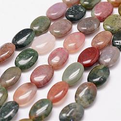 Natural Indian Agate Beads Strands, Oval, 14x10x5mm, Hole: 1.2mm, 28pcs/strand, 15.7 inch