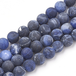 Chapelets de perles en sodalite naturelle, mat, Grade a, ronde, 8mm, Trou: 1mm, Environ 47 pcs/chapelet, 15.5 pouce