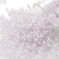 Toho runde Saatperlen, japanische Saatperlen, (1066) hellviolett ausgekleideter Kristall, 8/0, 3 mm, Bohrung: 1 mm, über 222pcs / Flasche, 10 g / Flasche