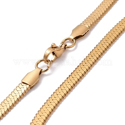 Chapado al vacío 304 collares de cadenas de serpiente de acero inoxidable, con broches de langosta, dorado, 17.7 pulgada (45 cm), 5x1mm
