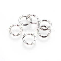 304 Edelstahl offenen Ringe springen, Edelstahl Farbe, 10x1.4 mm, Innendurchmesser: 7 mm, 800 Stück / Beutel