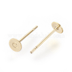 Accessoires de puces d'oreilles en 202 acier inoxydable, avec des épingles en 304 acier inoxydable, or, 12x4mm, pin: 0.7 mm