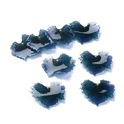 Acryl-Anhänger, 3d gedruckt, Herz, blaugrün, 27x30x2 mm, Bohrung: 1.2 mm