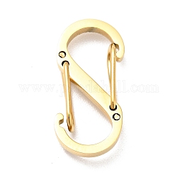 304 нержавеющей стали толчком ворота оснастки ключевых застежками, двойные открывающиеся застежки для ключей, золотые, 15x7x3.5 мм, внутренний диаметр: 5.5x4.5 мм