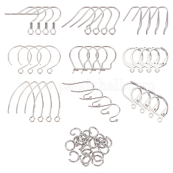 Unicraftale DIY-Set zur Herstellung von Ohrringen, einschließlich 140 Stück, 304 Edelstahl-Ohrringhaken, 40 Stück Brisur-Ohrring, 20 Stück 4 mm offene Biegeringe für die Herstellung von Ohrringen