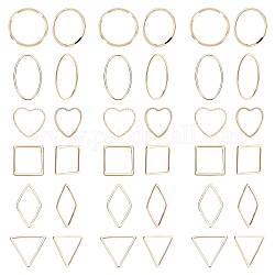 Anillos de unión de latón sunnyclue, formas mixtas, real 18k chapado en oro, 13~24x13.5~20x1mm, 48 unidades / caja