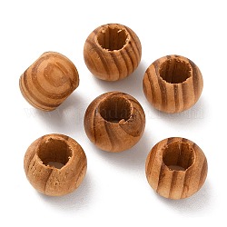 Perline di legno di pino, tinto, grano grosso buco, rondelle, Perù, 20x15.5mm, Foro: 10.3 mm