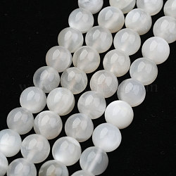 Bianco naturale perline pietra di luna fili, tondo, 8mm, Foro: 1 mm, circa 50pcs/filo, 15.7 pollice (40 cm)